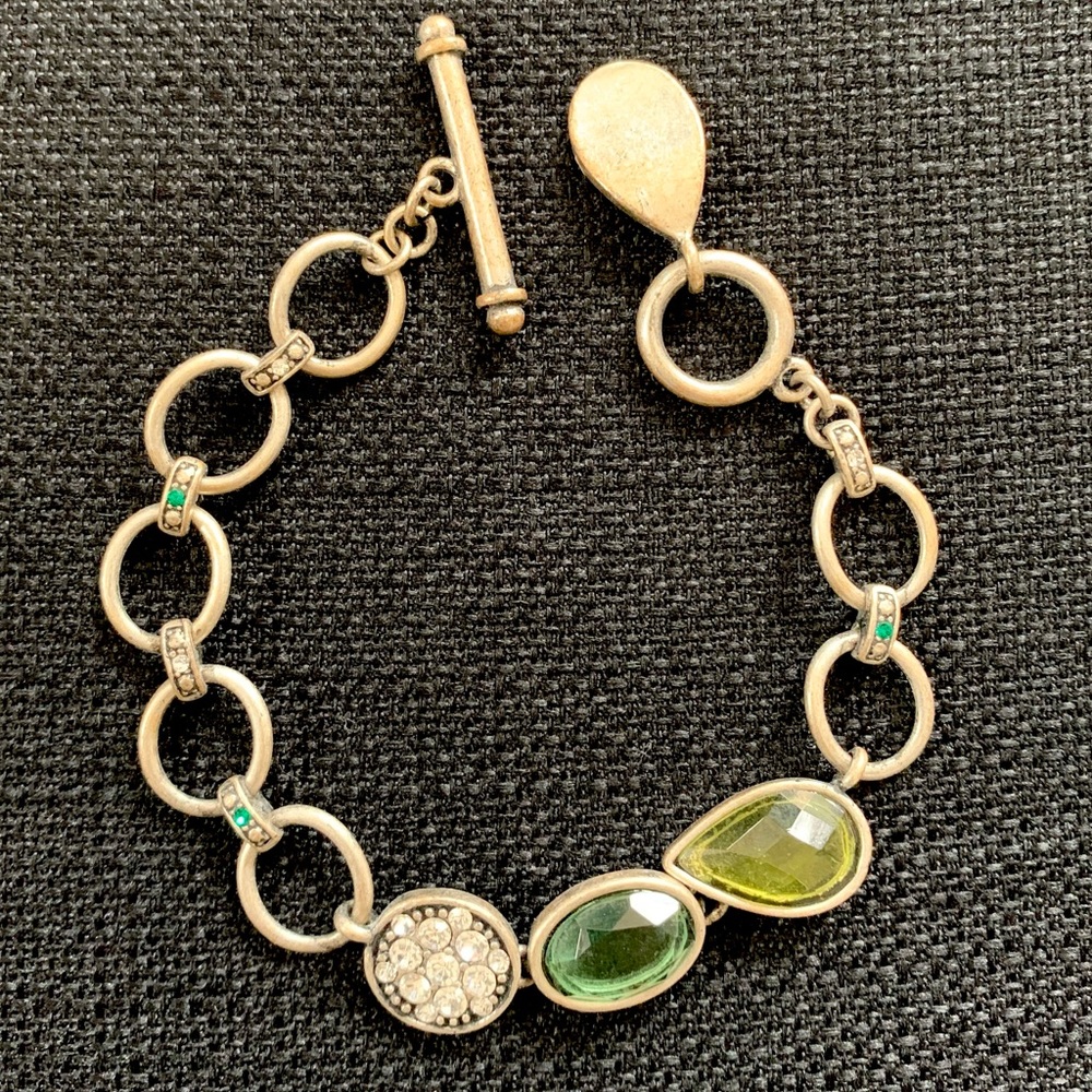 Lia Sophia “Hypnotic” Green Crystal & Rhinestone Bracelet